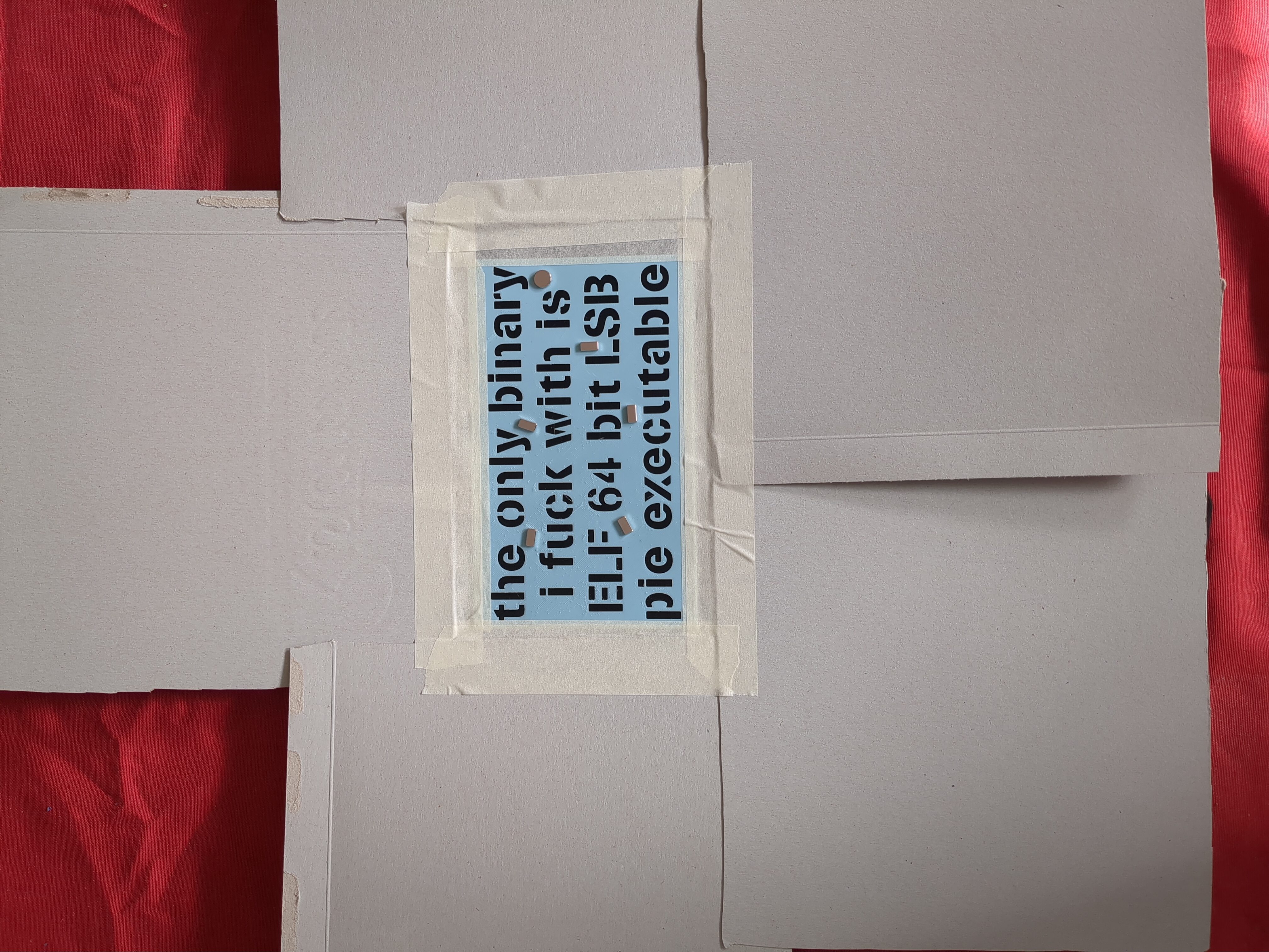 Cardboard around the stencil